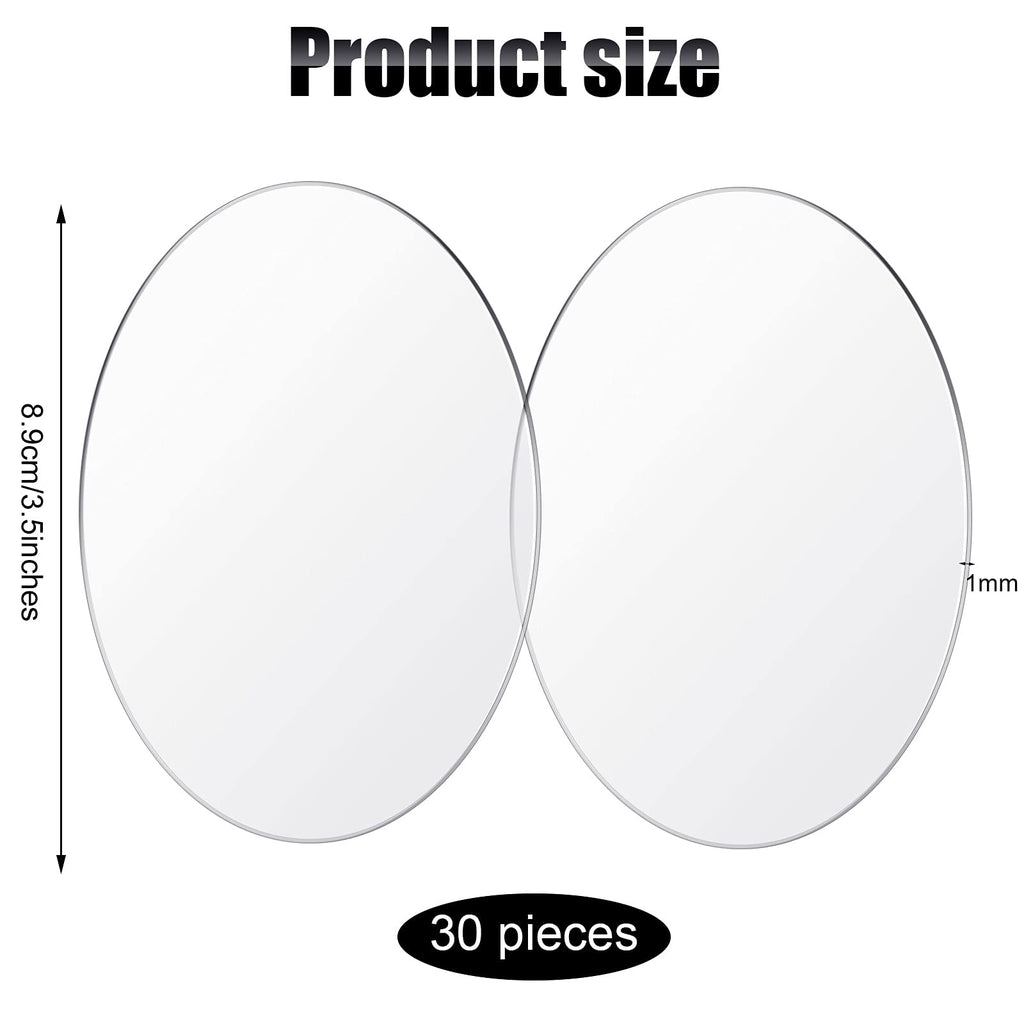 30 Pieces Acrylic Disc Clear Acrylic Circle Blanks Round Acrylic Sheets Transparent Acrylic Ornaments Blanks Round Acrylic Disk for Halloween Christmas Thanksgiving Day DIY Projects Crafts (3.5 Inch)