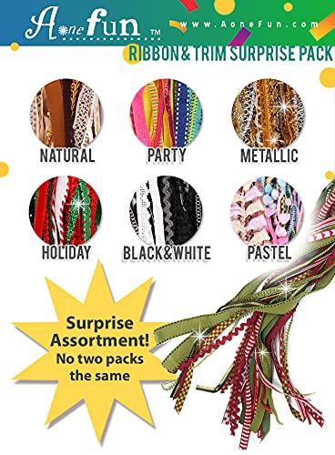 Assorted Ribbon - Ribbons for Crafts Wrapping Ribbon Fabric Ribbon Hair Ribbons for Girls Craft Ribbon Decorative Ribbon Fabric Trim Bow Making Supplies Bow Ribbon Trim Approx 30 Yards - Natural