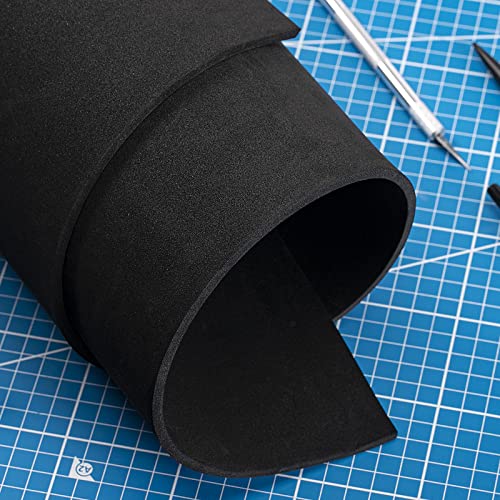 Black eva Foam roll, (1mm to 10mm) Premium Cosplay EVA Foam Sheet,2mm Thick,49"x13.5",High Density 86kg/m3 for Cosplay Costume, Crafts, DIY Projects by MEARCOOH