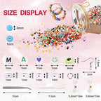 QUEFE 14400pcs 72 Colors, 3mm Glass Seed Beads for Bracelet Making Kit, Small Beads for Jewelry Making with Letter Beads for Crafts Gifts