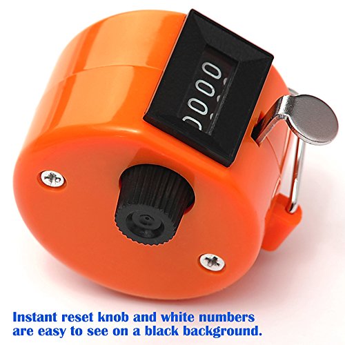 AFUNTA Pack of 6 Color Hand Held Tally Counter 4 Digit Mechanical Palm Clicker Counter - Assorted Color Handheld Tally Counter for Lap/Sport/Coach/School/Event