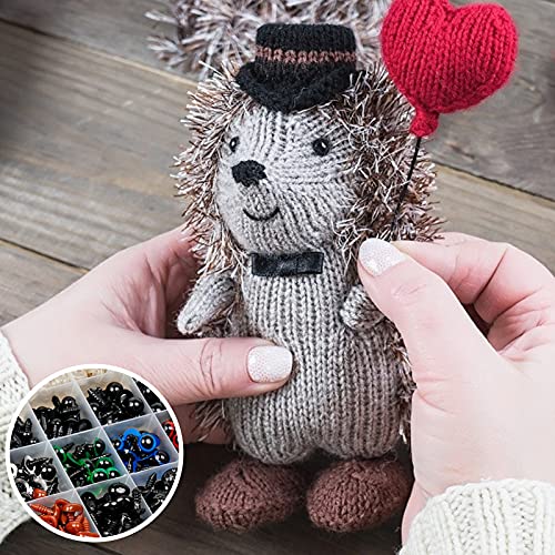 600pcs Plastic Colored Safety Eyes and Noses for Amigurumi, 6mm~14mm