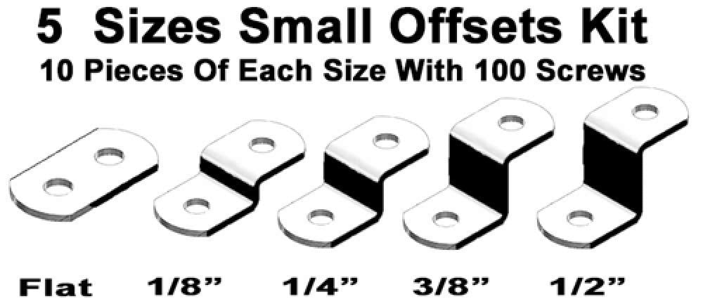 Canvas Clips for Picture Framing Assorted Small Sizes, 10 Each 0/0", 1/8", 1/4" 3/8" 1/2", 10 Pieces Each Size Packed with 100 Screws