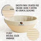 Superbaking Bread Proofing Basket, Round 9 inch Sourdough Starter Kit, Proofing Basket for Bread baking, Bread Making Supplies Tools, Banneton Basket Gift Set