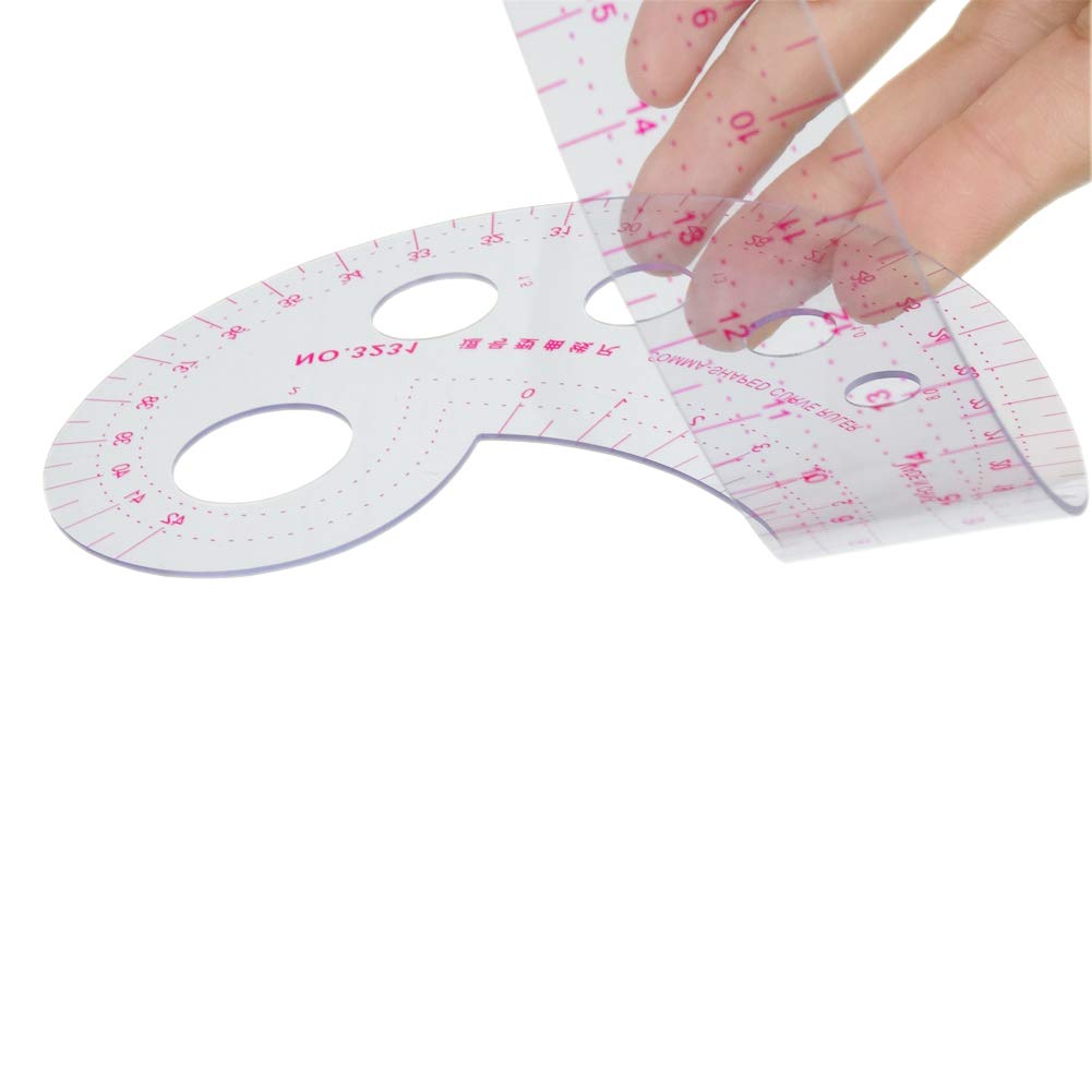 NEWMAY 6 Stlye Sew French Curve Ruler Metric Shaped Plastic Sewing Tools Measure Ruler for Sewing Pattern Making Design DIY Dress Clothing, Bendable Drawing Template Perfect for Designers and Tailors