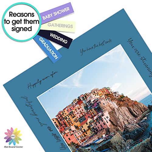 Mat Board Center, Pack of 10 11x14 Mixed Colors White Core Picture Mats for 8x10 Photos