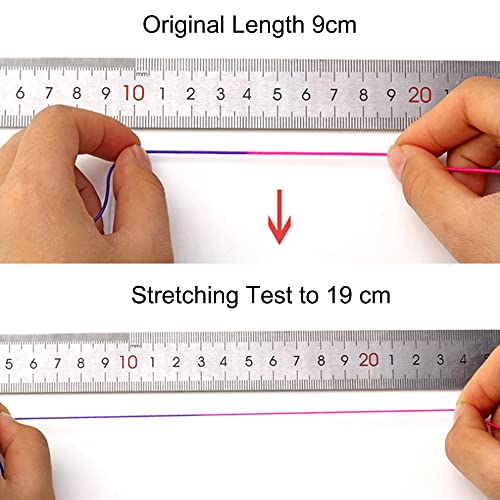 1mm Stretchy Bracelet String, Sturdy Rainbow Elastic String Elastic Cord for Jewelry Making, Necklaces, Beading and Crafts