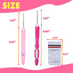 Ergonomic Crochet Hooks Set with Case, 12PCS Crochet Hooks for Arthritic Hands, Size from 0.8mm~6.0mm