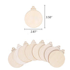 120Pcs Wood Slices 3.5" Wooden DIY Christmas Ornaments Unfinished Predrilled Wood Circles for Crafts Centerpieces Round Wooden Discs Hanging Decorations