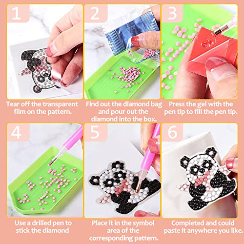 Valentines Day Cards for Kids - 28pcs Diamond Painting Kits+ 28pcs Valentines Cards, Kids Valentines Day Cards with 7 Different Gem Stickers for School Classroom Valentine's Gifts Exchange Decorations
