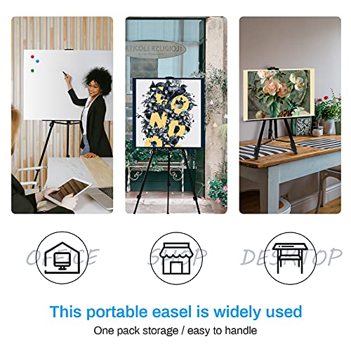Artist Easel Stand, RRFTOK Metal Tripod Adjustable Easel for Painting Canvases Height from 21" to 66"with Reinforced Triangle,Carry Bag for Table-Top/Floor Drawing and Didplaying