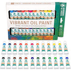 Norberg & Linden XXL Oil Paint Set - 24 Paints, 25 Brushes, 1 Canvas, and Art Palette - Oil Painting Supplies for Kids and Adults, Paint Supplies