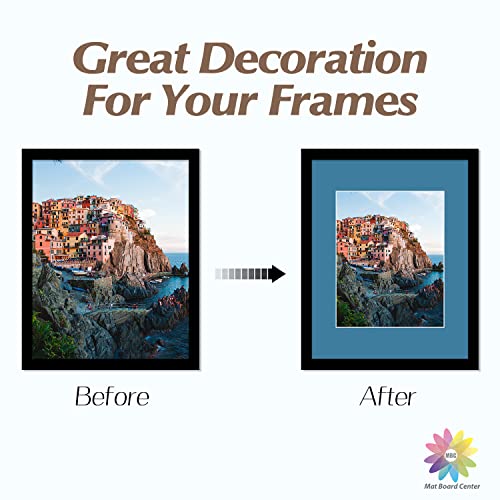 Mat Board Center, Pack of 10 11x14 Mixed Colors White Core Picture Mats for 8x10 Photos