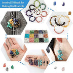 GangGangHao 1888 Pcs Natural Chip Stone Beads About 500g Irregular Gemstones Healing Crystal Loose Rocks Bead Hole Drilled DIY for Bracelet Jewelry Making Crafting (5-8mm, 15 Color Mix-S1)
