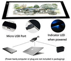 A4 Ultra-Thin Portable LED tracing Light Box Dimmable Brightness LED Art Tracing Pad for Artist Drawing Sketching Animation Stencilling and 5d Diamond Painting (Black, A4)
