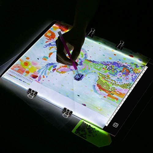 A4 Ultra-Thin Portable LED tracing Light Box Dimmable Brightness LED Art Tracing Pad for Artist Drawing Sketching Animation Stencilling and 5d Diamond Painting (Black, A4)