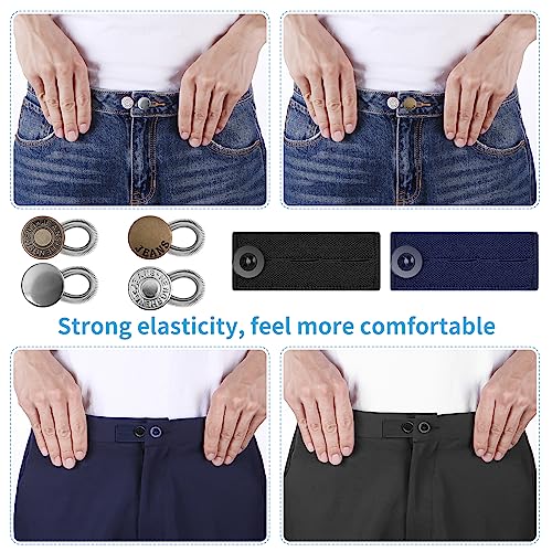 Ceryvop 18PCS Button Extenders for Jeans, Pants Waist Button Extender for Women Men, Ceryvop Jeans Button Extender Stretchy Waist Extension, 6 Sizes Pants Button Waistband Extender