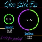 Glow Sticks Party Pack - 240 PCS Includes, 100 Pcs 8' Glow sticks,10 Pcs Ultra-Bright 6' Glow Sticks, And All Exciting Accessories – Create Glow In The Dark Necklaces, Bracelets, Glasses, Headbands, Balls, Flowers