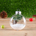 Kingrol 15 Pack Ornament Discs, 3.15 Inch Clear Plastic Fillable Ornament Ball for DIY Craft Projects, Christmas, Wedding, Party, Home Decor