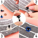600pcs Plastic Colored Safety Eyes and Noses for Amigurumi, 6mm~14mm