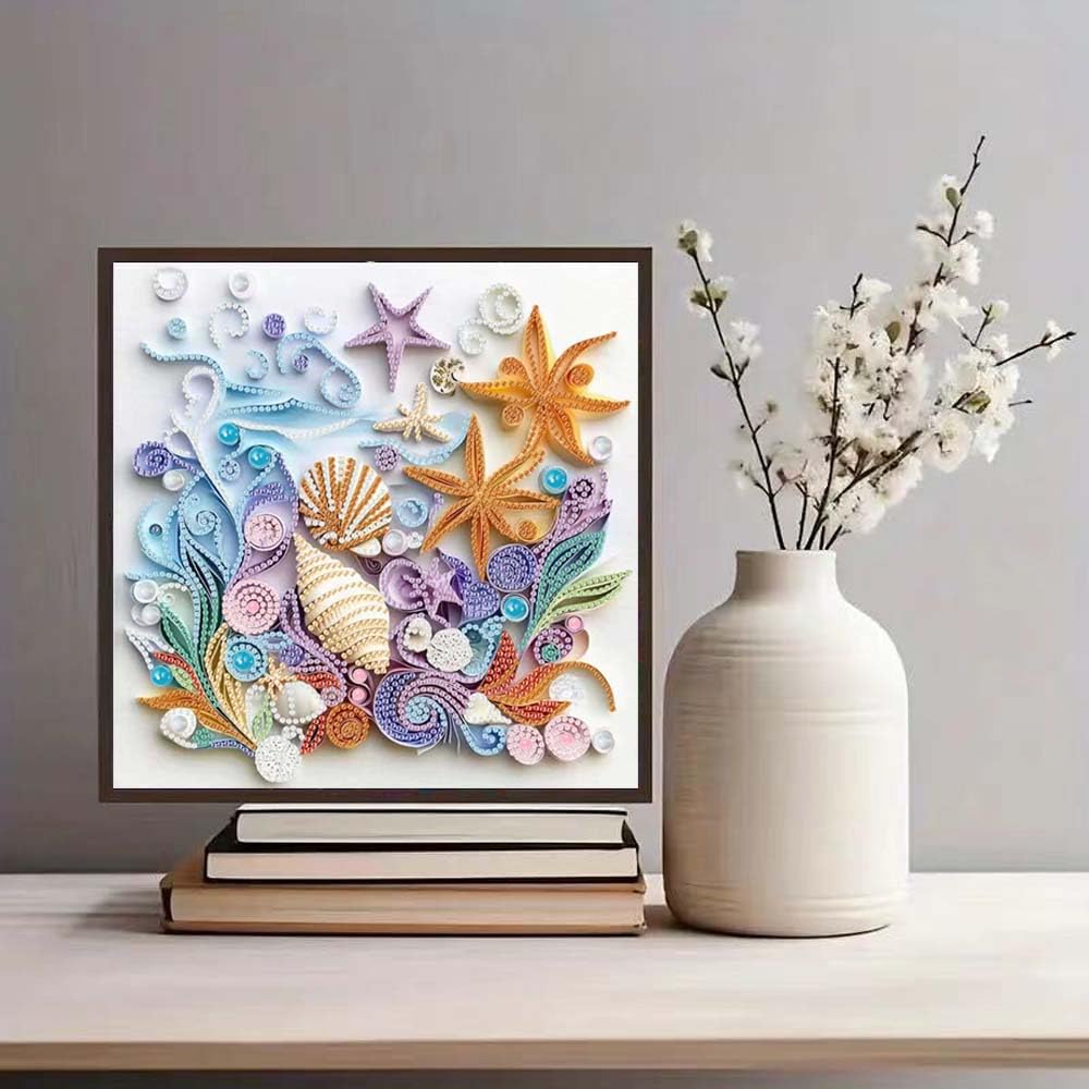 ZQEATRY Shell & Starfish Diamond Art Kit — 12×12 Inch