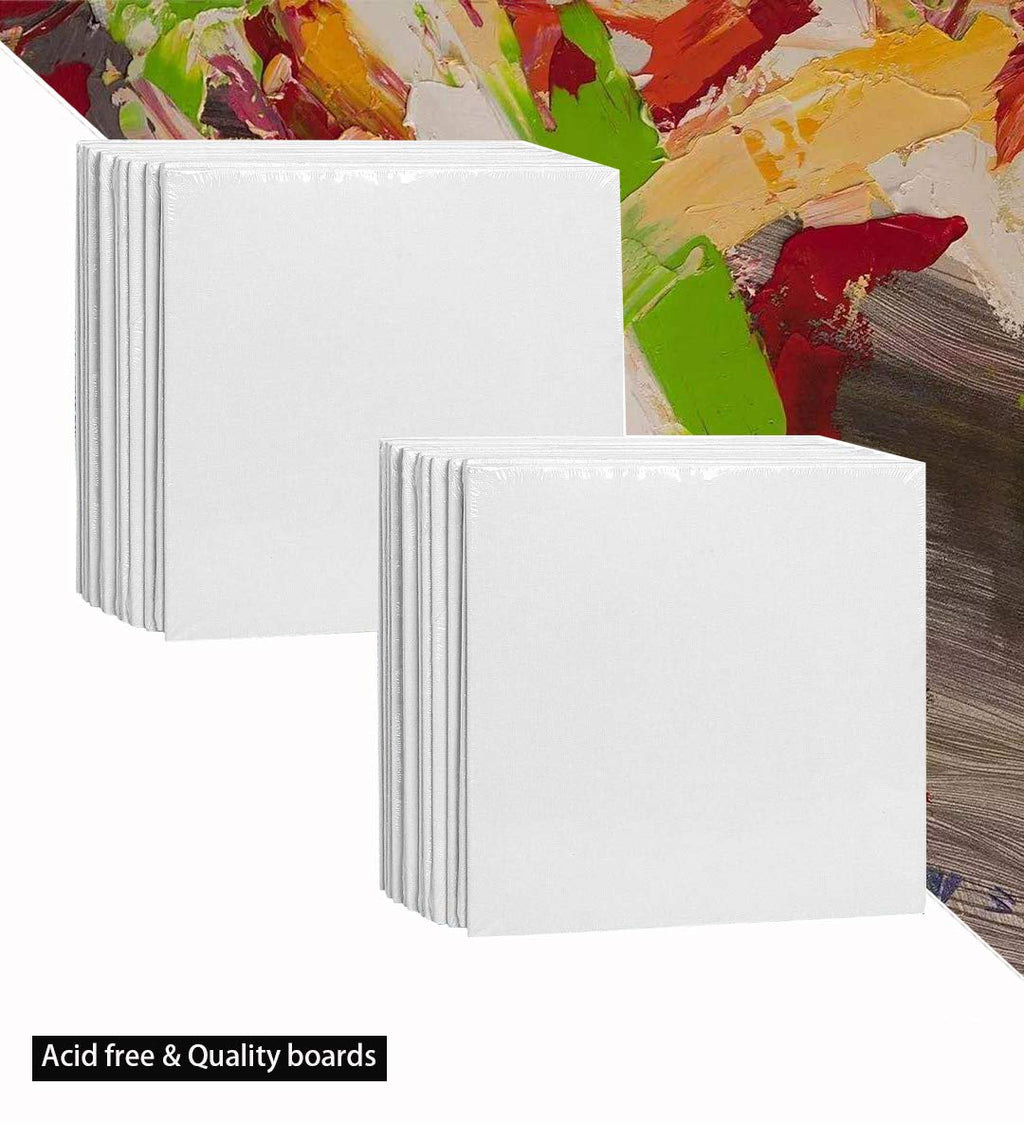 24 Pack Mini Canvas Panels 4x4 Artist Canvas Boards, Double-Wrapped Acid Free Small Art Canvas Value Pack for Oil & Acrylic Painting.