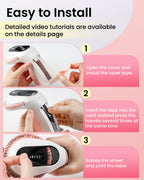 Phomemo E975 Embossing Label Maker Machine with 6 Tapes, 3D Vintage Embossed Label Maker Writer, Handheld Old School Label Maker with 6 Rolls Embossing Tapes for Office Home Organization and DIY -Pink