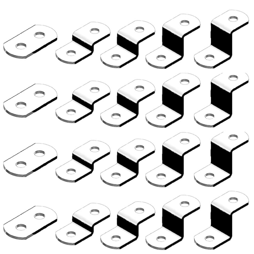 Canvas Clips for Picture Framing Assorted Small Sizes, 10 Each 0/0", 1/8", 1/4" 3/8" 1/2", 10 Pieces Each Size Packed with 100 Screws