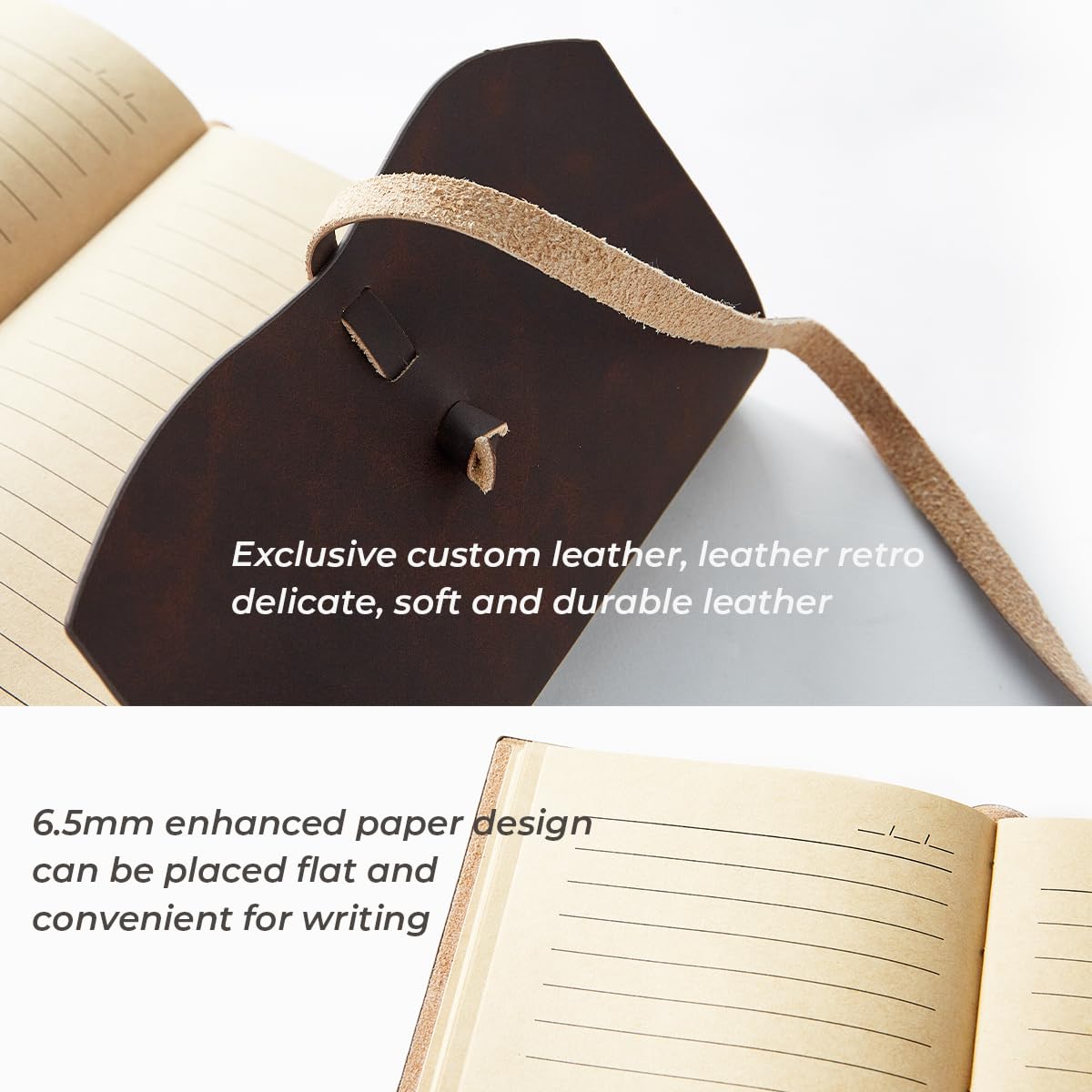 RILIHO Leather Journal Notebook - Genuine Leather Journals for Writing 260 Pages 5x7.1 Inches Vintage Journal For Man and Women Gifts For Man Artist,Travel Journal,Brown