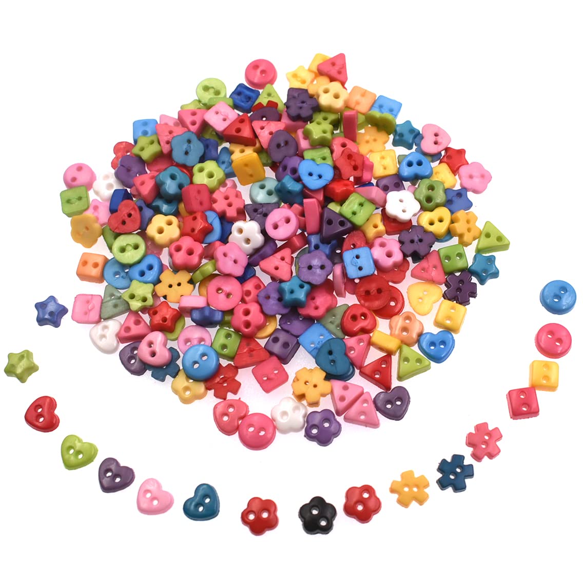 6mm 100Pcs Mixed Color and Style Mini Buttons for DIY Handmade Craft Art Sewing Doll Cloth Buttons