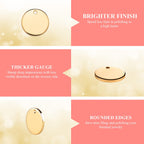 30 Pcs Metal Stamping Blank Tag Pendants for Jewelry Engraving includes 15 Rectangle Stamping Blank Bar Charms Brass Tag, 15 Round Blank Name Pendant for DIY Craft