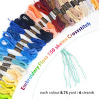 150 Color Skeins Rainbow Color Embroidery Floss，Cross Stitch Threads, Bracelet Yarn, Craft Floss