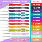 Ergonomic Crochet Hooks Set with Case, 12PCS Crochet Hooks for Arthritic Hands, Size from 0.8mm~6.0mm