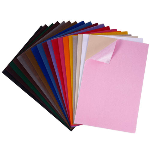 19 Colors 8.3x11.8 Velvet Fabric Sticky Back Adhesive Back Sheets A4 Self-Adhesive Velvet Fabric Sheet for Halloween Christmas Decor Art and Craft Making