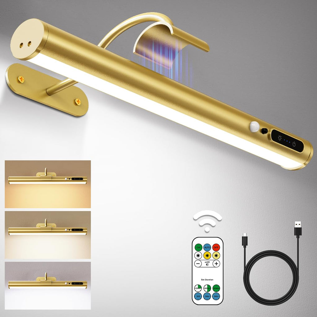 Hapfish Rechargeable Motion-Sensor Picture Light — Gold