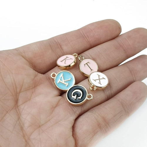 104PCS Letter Charms for Jewelry Making Charm for Bracelet Initial Charms Double Sided Alphabet Charms for Necklace Bracelet Jewelry Making