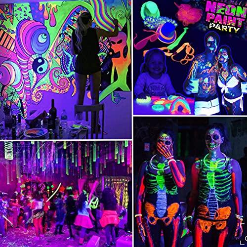Upgraded 36W LED Black Light Bar, Premium LED Blacklight Flood Light with Plug+Switch+5ft Cord, Light Up 21x21ft Area, for Halloween Glow Fluorescent Party Bedroom Game Room Body Paint Stage Lighting