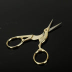 Embroidery Scissors, Stainless Steel Sharp Stork Scissors for Sewing Crafting, Art Work, Threading, Needlework - DIY Tools Dressmaker Small Shears - 2 Pcs (3.6 Inches, Gold)