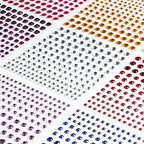 2310 PCS Self Adhesive Rhinestone Gem Stickers for Face Nail Body Makeup Festival,4 Size 14 Sheets Bling Jewels Stickers for Kids DIY Craft Card Decorations