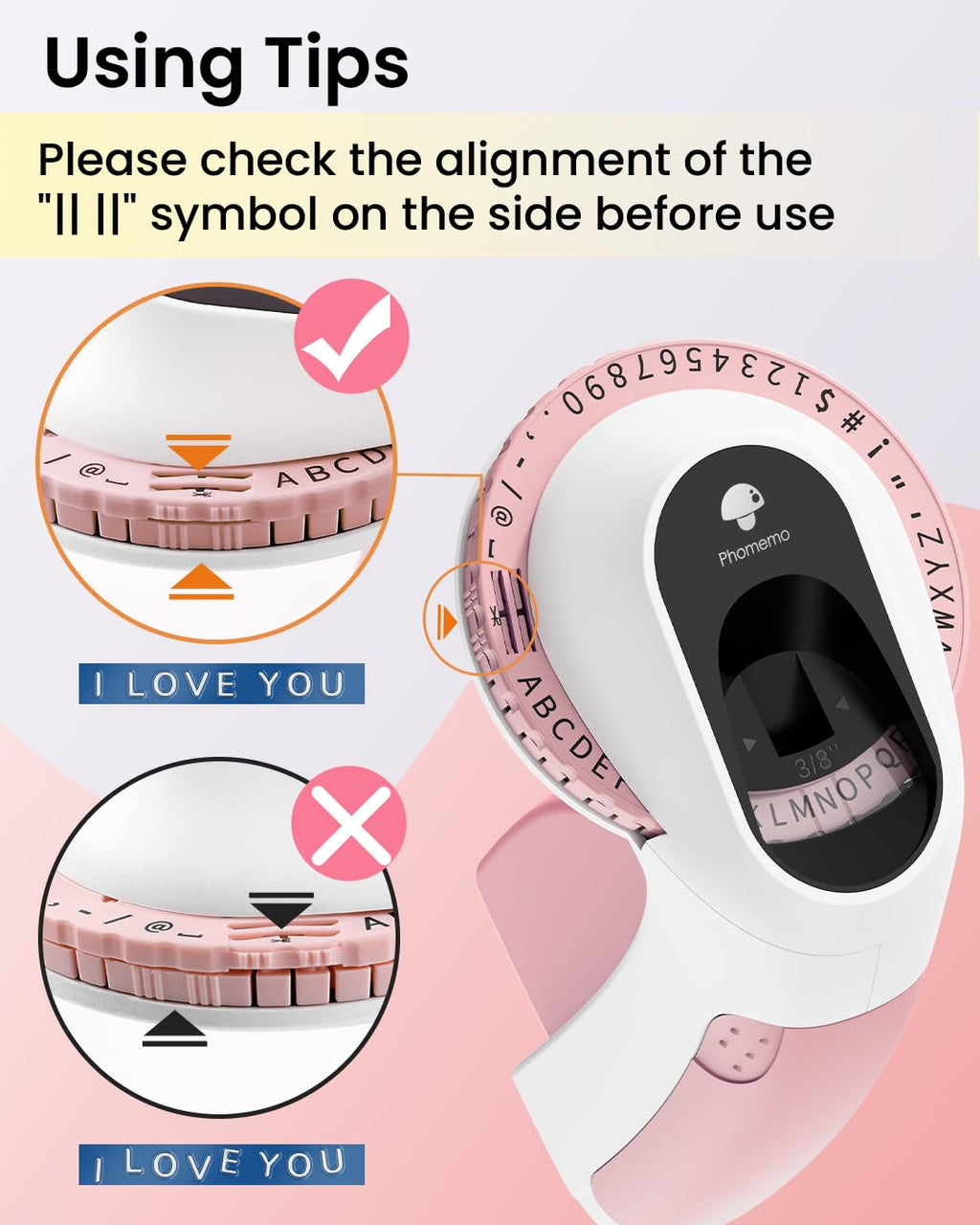 Phomemo E975 Embossing Label Maker Machine with 6 Tapes, 3D Vintage Embossed Label Maker Writer, Handheld Old School Label Maker with 6 Rolls Embossing Tapes for Office Home Organization and DIY -Pink