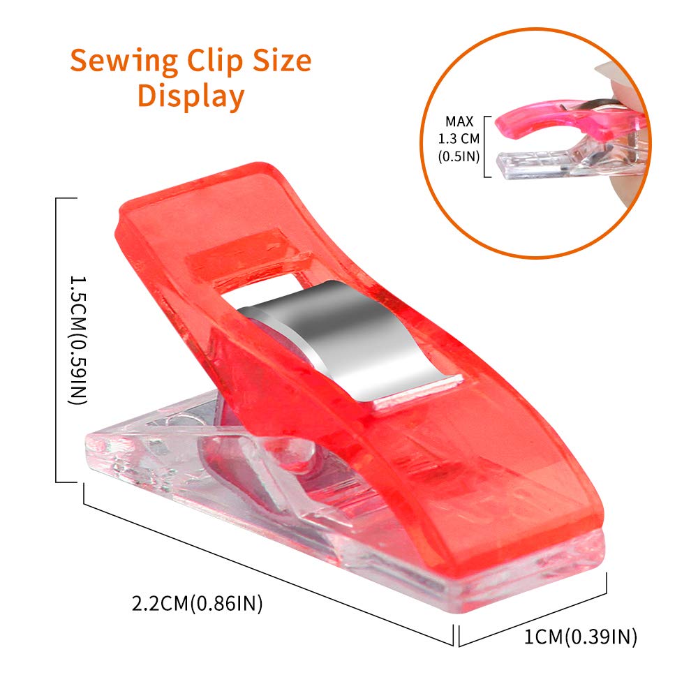 Sewing Clips for Fabric and Quilting 100 Pcs with Tin Box,Sewing Notions Assorted Colors for Craft