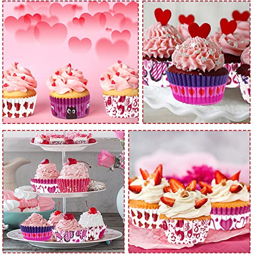 SANNIX 450pcs Valentine's Day Cupcake Liners Heart Baking Cups Cupcake Wrappers Paper Wraps Muffin Liners for Valentine's Day Wedding Birthday Party Candy Cake Decorations Supplies (9 Designs)