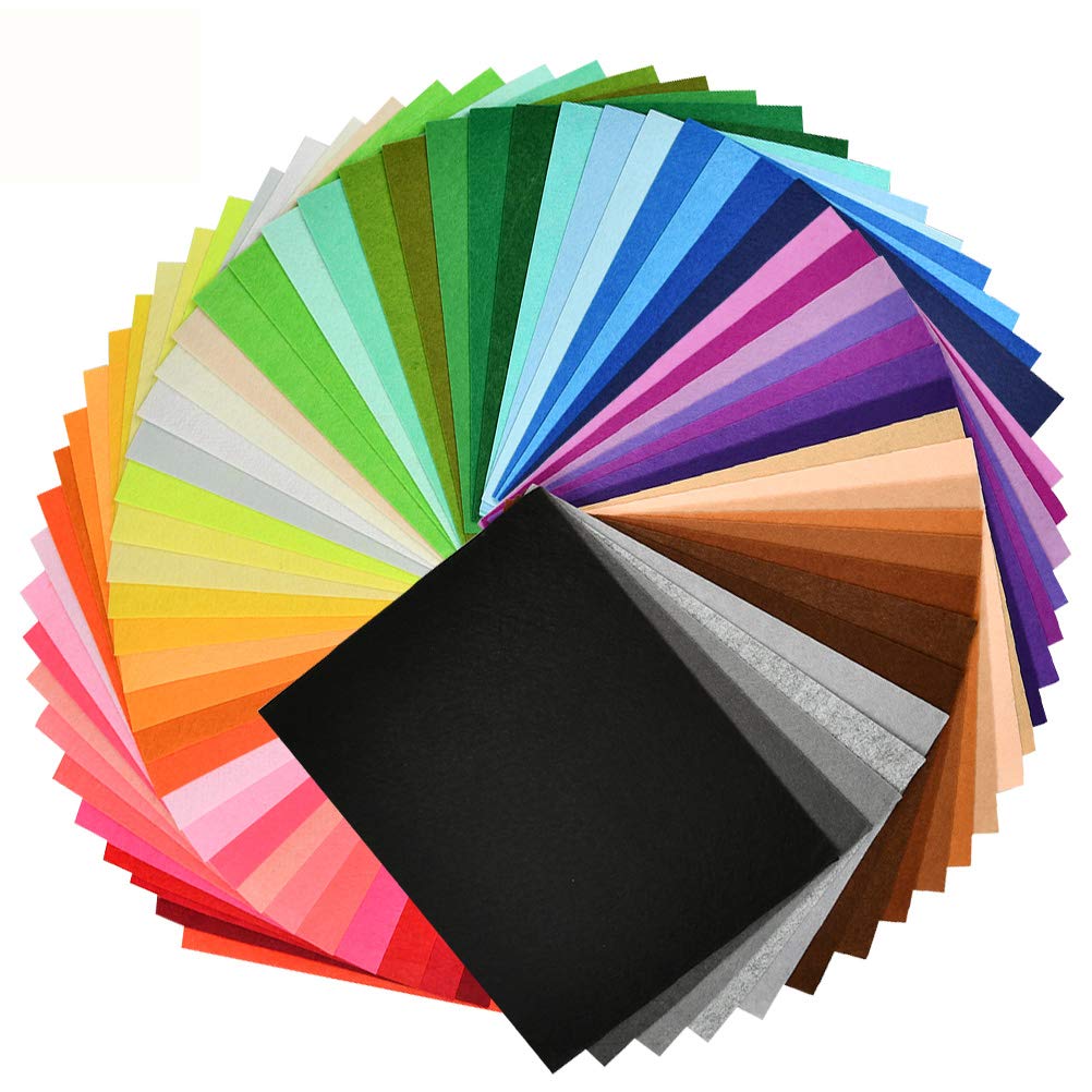 BUYGOO 60Pcs Stiff Felt Fabric Sheets, 8 x 12 inches Craft Felt Sheets Assorted Color 1mm Thick Stiff Craft Felt for DIY Crafts, Sewing, Crafting Projects