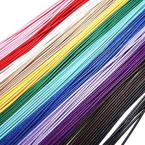60Pcs Waxed Necklace Cord Bulk for Jewelry Making,Necklace Rope String with Clasp for DIY Bracelet Pendant,Multicolor(18 Inches and Thickness 1.5mm)