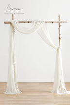 Wedding Arch Draping Fabric 2 Panels 20Ft Ivory Chiffon Fabric Drapes Arbor Drapery Wedding Ceremony Reception Swag Decorations