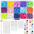 LUNARM 315 Pieces Stitch Locking Clip, Colorful Knitting Markers Crochet Clips with 15 Pieces Big Eyes Blunt Sewing Needles (2inch/2.3inch/2.7inch)