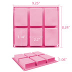 OBSGUMU 3 Pack Silicone Soap Molds, 6 Cavities Flower Making Mold, Included Rectangle Shape Supplies, Perfect for Handmade Soaps, Homemade Chocolate