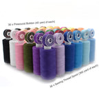 72Pcs Bobbins Sewing Threads Kit, 36 Colors Spools 360Yards per Polyester Thread, 36 Colors Prewound Bobbin with Case for Hand Machine Sewing