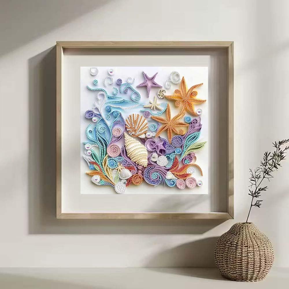 ZQEATRY Shell & Starfish Diamond Art Kit — 12×12 Inch