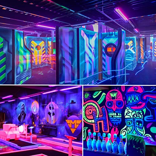 Upgraded 36W LED Black Light Bar, Premium LED Blacklight Flood Light with Plug+Switch+5ft Cord, Light Up 21x21ft Area, for Halloween Glow Fluorescent Party Bedroom Game Room Body Paint Stage Lighting